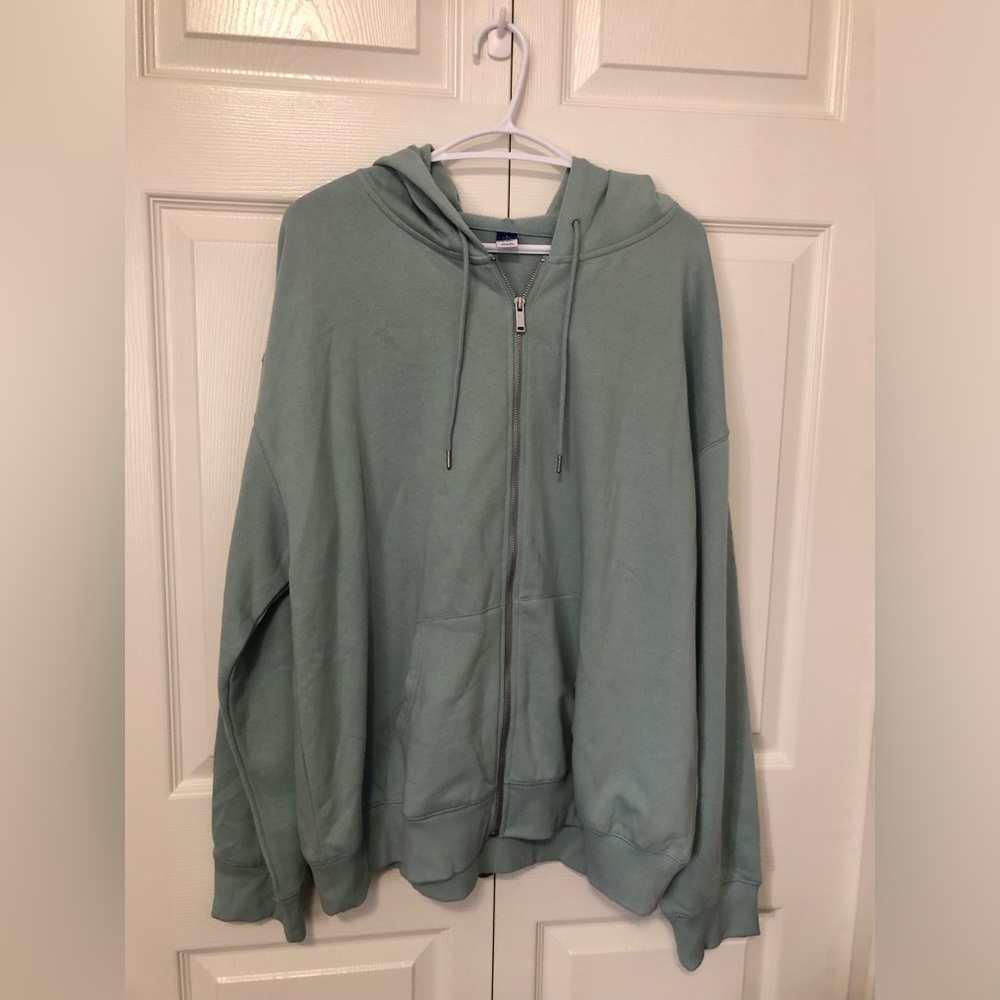 Old Navy Sage Green Zip-Up Hoodie Bomber Jacket